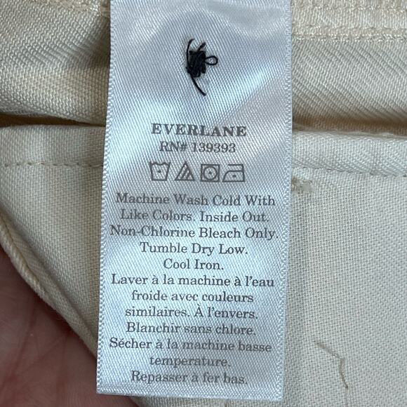 Everlane The Tencel Relaxed Chino Pants Parchment High Rise Women 2 NWT Pockets - Picture 9 of 10